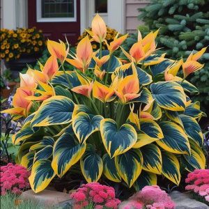 Хоста Флейм Данс купить по цене от 650р. в интернет-магазине «Посадика» с доставкой почтой в в Ахтубинске и по всей России – [изображение №1].